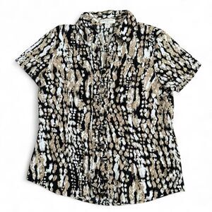Coldwater Creek Snake Print Blouse Size M